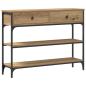 Preview: Konsolentisch Eichenholz 100x25x75 cm Holzwerkstoff & Stahl