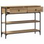 Preview: Konsolentisch Eichenholz 100x25x75 cm Holzwerkstoff & Stahl