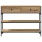 Preview: Konsolentisch Eichenholz 100x25x75 cm Holzwerkstoff & Stahl