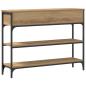 Preview: Konsolentisch Eichenholz 100x25x75 cm Holzwerkstoff & Stahl