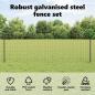 Preview: Euro Zaun mit 5 U Pfosten Grau 0.6x10 m Stahl