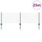 Preview: Drahtzaun mit 22 U-Pfosten Grün 0.6x25 m Stahl