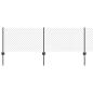 Preview: Drahtzaun mit 10 U-Pfosten Grau 0,6x10 m Stahl