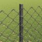 Preview: Kettenzaun mit 20 U-Pfosten Grau 1,2x10 m Stahl