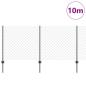 Preview: Kettenzaun mit 20 U-Posten Grau 1x10 m Stahl