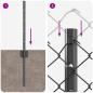 Preview: Kettengliedzaun mit 22 U Pfosten Grau 0.8x25 m Stahl