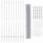 Preview: Kettenschlosszaun mit 20 U-Posten Silber 1,5x10 m Stahl