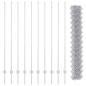 Preview: Kettenschlosszaun mit 20 U-Posten Silber 1,5x10 m Stahl