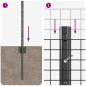 Preview: Schweißdrahtzaun mit 22 U-Posts Grau 0.8x50 m Stahl