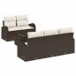 Preview: 6-teiliges Garten Sofa Set mit Kissen Braun Poly Rattan