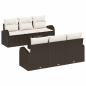 Preview: 7-teiliges Garten Sofa Set mit Kissen Braun Poly Rattan
