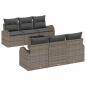 Preview: 7-teiliges Garten-Sofa-Set mit Kissen Graues Poly-Rattan