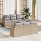 Preview: ARDEBO.de - 7-teiliges Garten Sofa Set mit Kissen Beige Poly Rattan