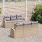 Preview: 7-teiliges Garten Sofa Set mit Kissen Beige Poly Rattan