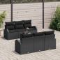 Preview: 7-teiliges Garten Sofa Set mit Kissen Schwarz Poly-Rattan