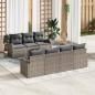Preview: ARDEBO.de - 8-teiliges Garten-Sofaset mit Kissen grau Poly-Rattan