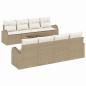 Preview: 9-teiliges Garten Sofa Set mit Kissen Beige Poly Rattan
