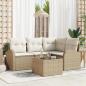 Preview: ARDEBO.de - 5-teiliges Garten Sofa Set mit Kissen Braunes Poly Rattan