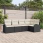Preview: ARDEBO.de - 5-teiliges Garten Sofa Set mit Kissen Schwarz Kunst-Rattan