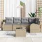 Preview: ARDEBO.de - 6-teiliges Garten Sofa Set mit Kissen Schwarz Poly Rattan