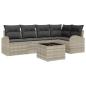 Preview: 6 teiliges Garten Sofa Set mit Kissen in Grau Poly Rattan