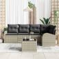 Preview: 6 teiliges Garten Sofa Set mit Kissen in Grau Poly Rattan