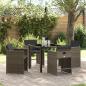 Preview: ARDEBO.de - 5-teiliges Gartenmöbel-Set mit Kissen Graues Poly-Rattan