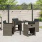 Preview: 5-teiliges Gartenmöbel-Set mit Kissen Graues Poly-Rattan