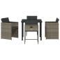 Preview: 5-teiliges Gartenmöbel-Set mit Kissen Graues Poly-Rattan