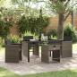 Preview: ARDEBO.de - 5-teiliges Garten-Essset mit Kissen Grau Poly-Rattan