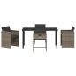 Preview: 5-teiliges Garten-Essset mit Kissen Grau Poly-Rattan