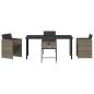 Preview: 5-teiliges Garten-Ess-Set mit Kissen Grau Poly-Rattan