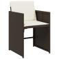 Preview: Garten Essgruppe mit Kissen 5 pcs Braun Poly-Rattan
