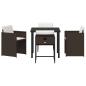 Preview: 5-teiliges Garten-Esszimmermöbel-Set mit Kissen in Braun aus Poly-Rattan
