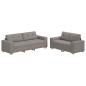 Preview: 2-teiliges Sofa Set mit Kissen aus taupe Stoff