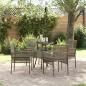 Preview: ARDEBO.de - 5-teiliges Garten Esszimmer Set Grau Poly Rattan