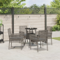 Preview: 5-teiliges Garten Esszimmer Set Grau Poly Rattan