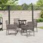 Preview: 5-teiliges Garten Esszimmer Set Grau Poly Rattan