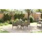 Preview: 5-teiliges Garten Esszimmer Set Grau Poly Rattan