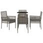 Preview: 5-teiliges Garten Esszimmer Set Grau Poly Rattan