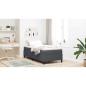 Preview: Boxspringbett Dunkelgrau und Weiß 90 x 200 cm Cordstoff