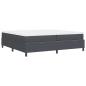 Preview: Boxspringbett Dunkelgrau und Weiß 200 x 200 cm Cordstoff