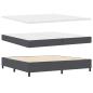 Preview: Boxspringbett Dunkelgrau und Weiß 200 x 200 cm Cordstoff