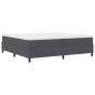 Preview: Boxspringbett Dunkelgrau und Weiß 200 x 200 cm Cordstoff