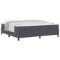Preview: Boxspringbett Dunkelgrau und Weiß 200 x 200 cm Cordstoff