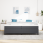 Preview: Boxspringbett Dunkelgrau und Weiß 200 x 200 cm Cordstoff