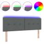 Preview: LED Kopfteil mit Knopfheftung Dunkelgrau 80 cm Stoff
