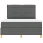 Preview: Boxspringbett mit Matratze & LED Dunkelgrau 140x200 cm Stoff