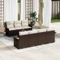 Preview: ARDEBO.de - 8-teiliges Garten Sofa Set mit Kissen Braun Poly Rattan