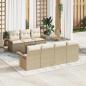 Preview: ARDEBO.de - 8-teiliges Garten-Sofa-Set mit Kissen Beige Poly Rattan